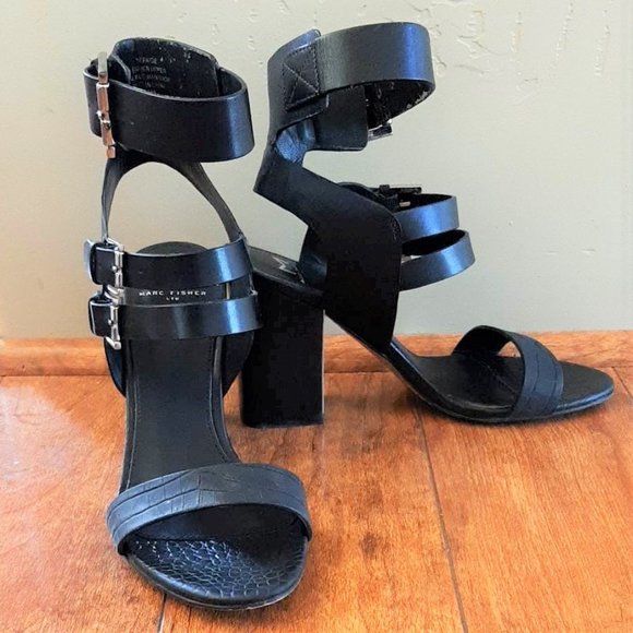 Marc Fisher Black Strappy Sandals - Picture 4 of 10